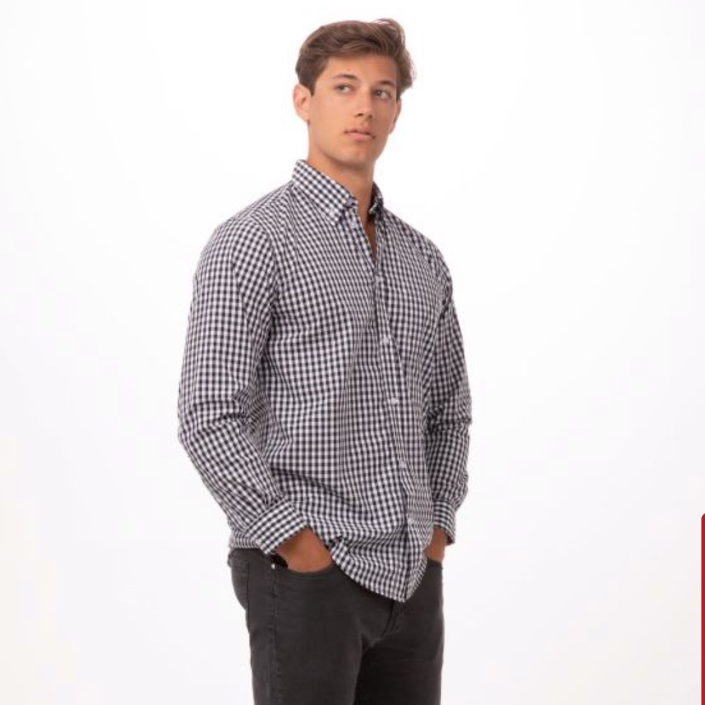Gingham Dress Shirt - Chef Works - Picture 2 of 3